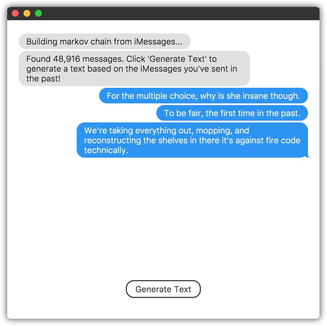 Markov Messages final app