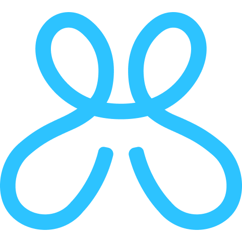 Viceroy logo, an inverted blue minimalist butterfly